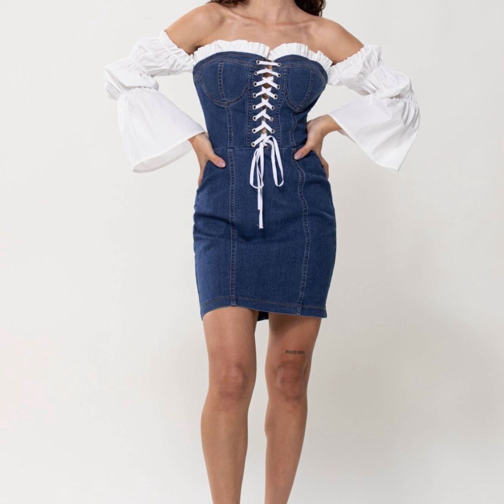 White on Denim Dress